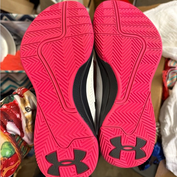 Under Armour Women's White and Pink Athletic Shoes - Picture 2 of 2